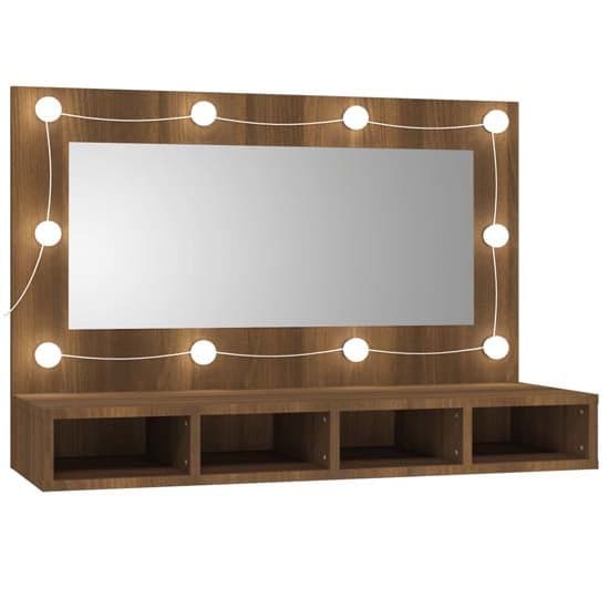 Irvine Wooden Wall Dressing Cabinet In Brown Oak With LED_2