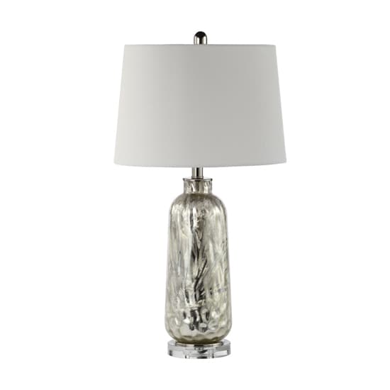 Irvine White Linen Shade Table Lamp With Silver Glass Base_1