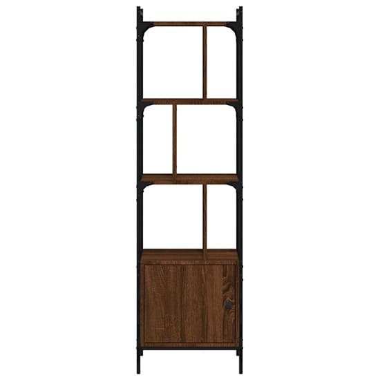 Irving Wooden Bookcase With 4-Tier And 2 Doors In Brown Oak_3
