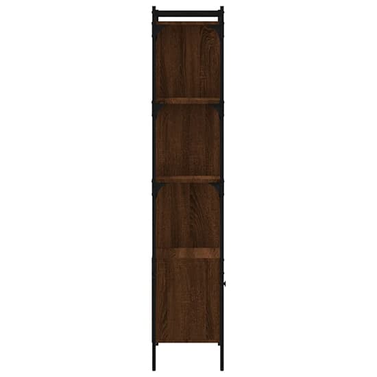 Irving Wooden Bookcase With 4-Tier And 2 Doors In Brown Oak_4