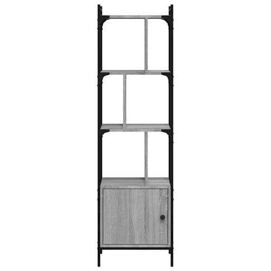 Irving Wooden Bookcase With 4-Tier And 2 Doors In Grey Sonoma Oak_3