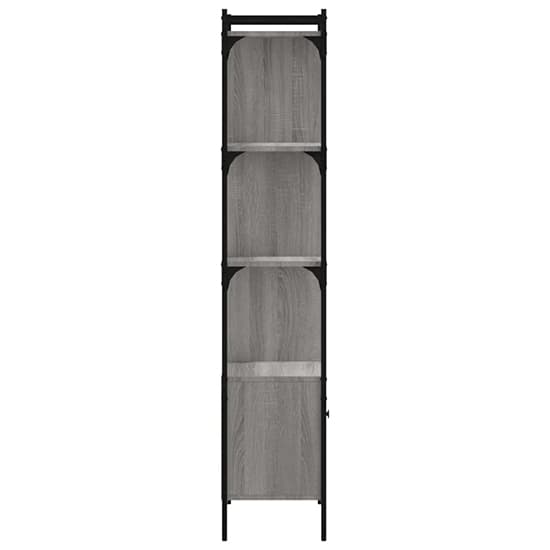 Irving Wooden Bookcase With 4-Tier And 2 Doors In Grey Sonoma Oak_4