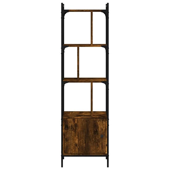 Irving Wooden Bookcase With 4-Tier And 2 Doors In Smoked Oak_3