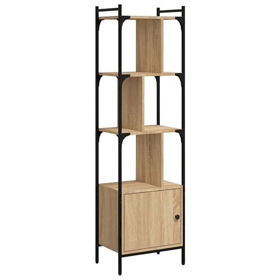 Irving Wooden Bookcase With 4-Tier And 2 Doors In Sonoma Oak_2