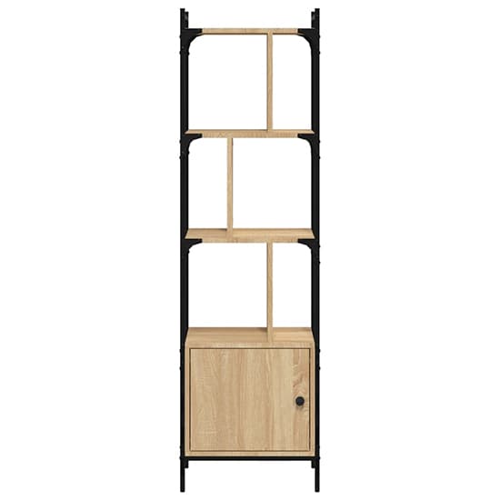 Irving Wooden Bookcase With 4-Tier And 2 Doors In Sonoma Oak_3