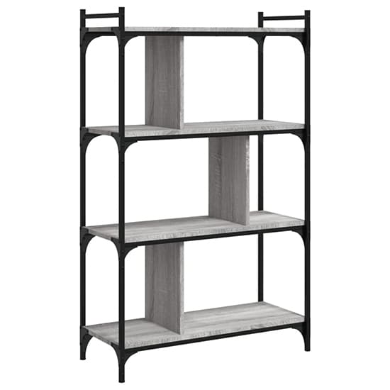 Irving Wooden Bookcase With 4-Tier In Grey Sonoma Oak_2