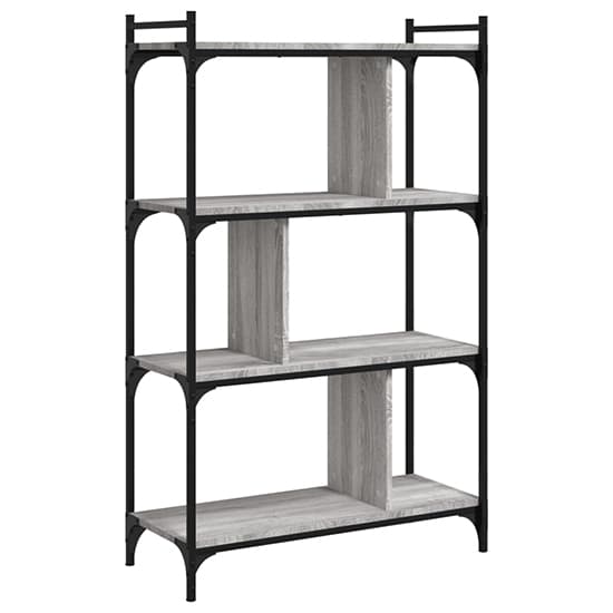 Irving Wooden Bookcase With 4-Tier In Grey Sonoma Oak_5