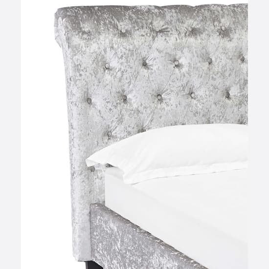 Isabela Crushed Velvet Double Bed In Silver Furniture in Fashion