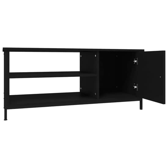 Isabelle Wooden TV Stand With 1 Door 1 Shelf In Black_5