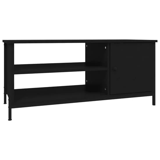Isabelle Wooden TV Stand With 1 Door 1 Shelf In Black_3