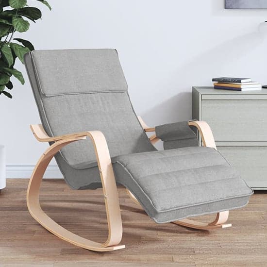 Isla Fabric Rocking Chair In Light Grey_1