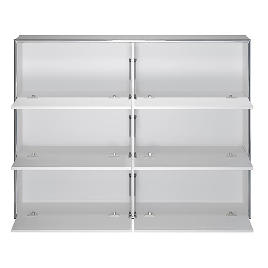 Isna High Gloss Highboard With 6 Flap Doors In White_5