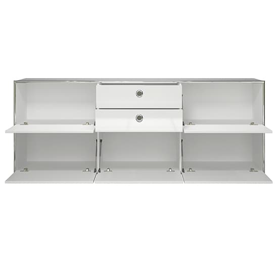 Isna High Gloss TV Sideboard With 5 Doors 2 Drawers In White_5