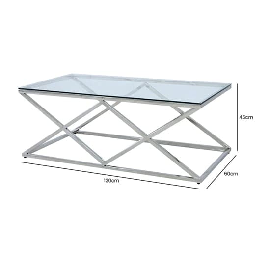 Ivins Clear Glass Coffee Table With Chrome Stainless Steel Base_3