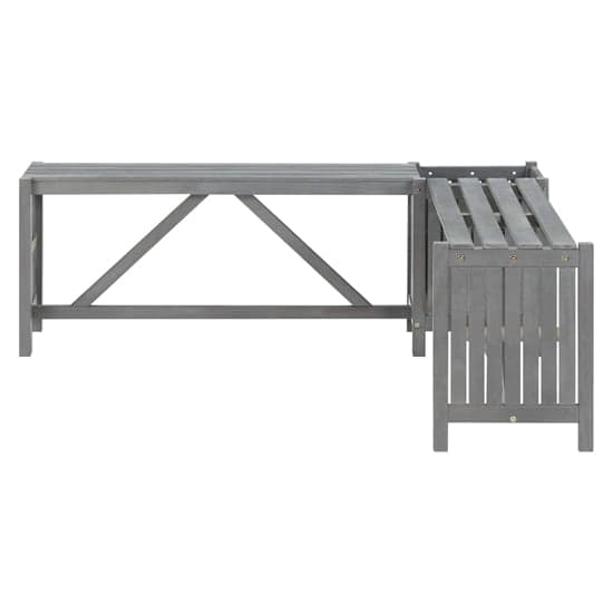 Ivy Corner Wooden Garden Seating Bench With 2 Planters In Grey_2