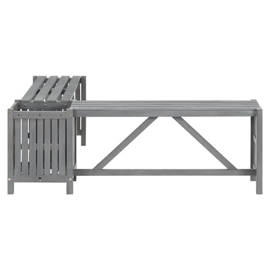 Ivy Corner Wooden Garden Seating Bench With 2 Planters In Grey_3