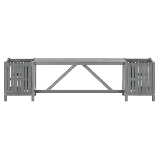 Ivy Wooden Garden Seating Bench With 2 Planters In Grey_2