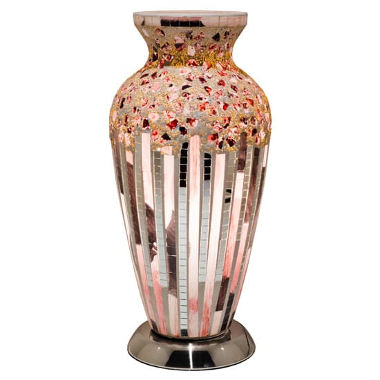 Izar Art Deco Flower Design Mosaic Glass Vase Table Lamp_2