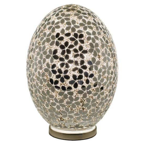Izar Large Mirrored Flower Design Mosaic Glass Egg Table Lamp_2