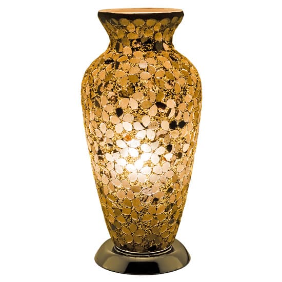 Izar Medium Autumn Flower Design Mosaic Glass Vase Table Lamp_2