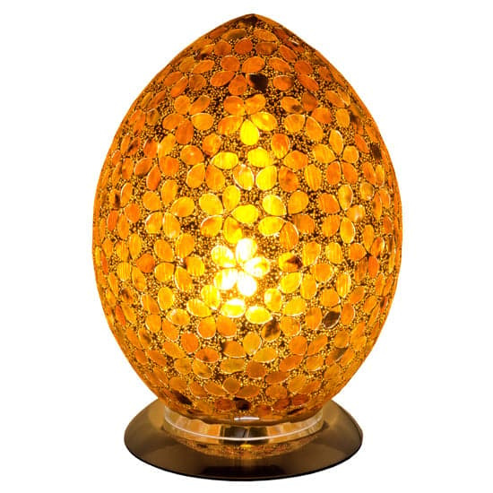 Izar Medium Bronze Flower Egg Design Mosaic Glass Table Lamp_2