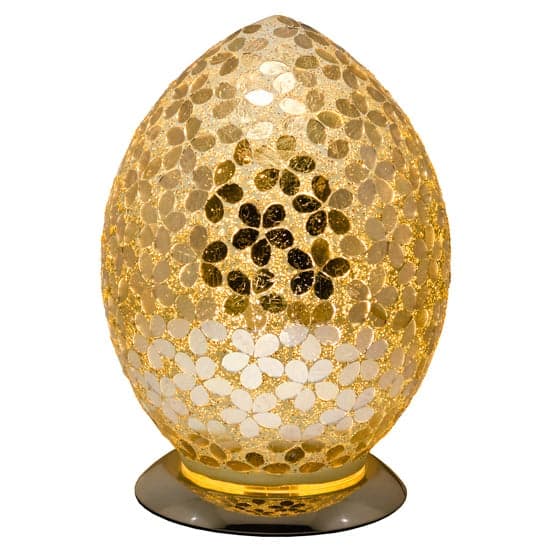 Izar Medium Gold Flower Egg Design Mosaic Glass Table Lamp_2