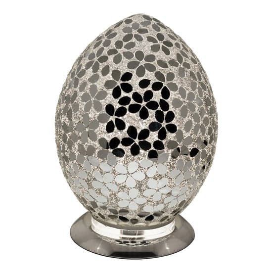 Izar Medium Mirrored Flower Design Mosaic Glass Egg Table Lamp_2