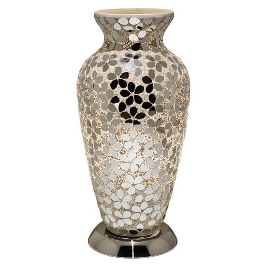 Izar Medium Mirrored Design Mosaic Glass Vase Table Lamp_2