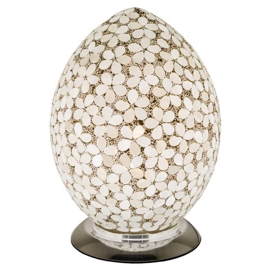 Izar Medium Opaque Flower Design Mosaic Glass Egg Table Lamp_2