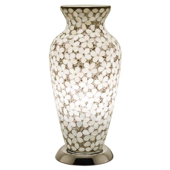 Izar Medium Opaque Flower Design Mosaic Glass Vase Table Lamp_2