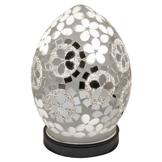 Izar Small Art Deco Flower Egg Design Mosaic Glass Table Lamp_2