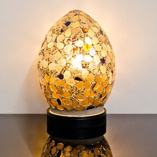 Izar Small Autumn Flower Egg Design Mosaic Glass Table Lamp_1