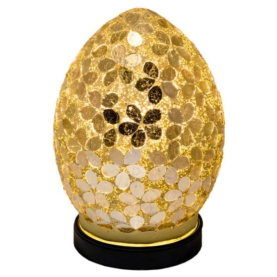 Izar Small Gold Flower Egg Design Mosaic Glass Table Lamp_2