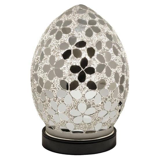 Izar Small Mirrored Flower Design Mosaic Glass Egg Table Lamp_2