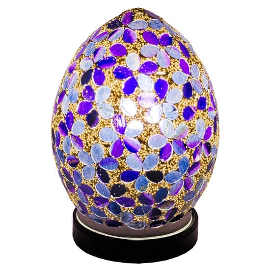 Izar Small Purple Flower Egg Design Mosaic Glass Table Lamp_2