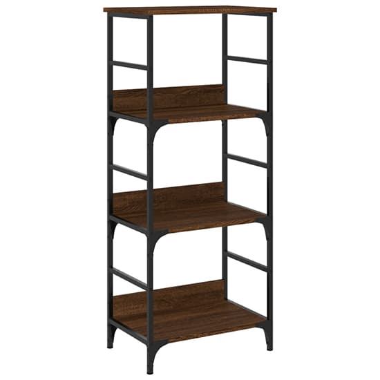 Izola Wooden Bookshelf With 3 Compartments In Brown Oak_2