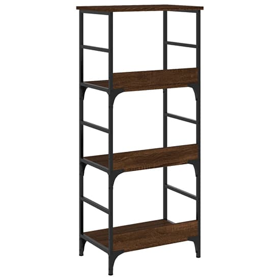 Izola Wooden Bookshelf With 3 Compartments In Brown Oak_5