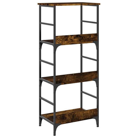Izola Wooden Bookshelf With 3 Compartments In Smoked Oak_4
