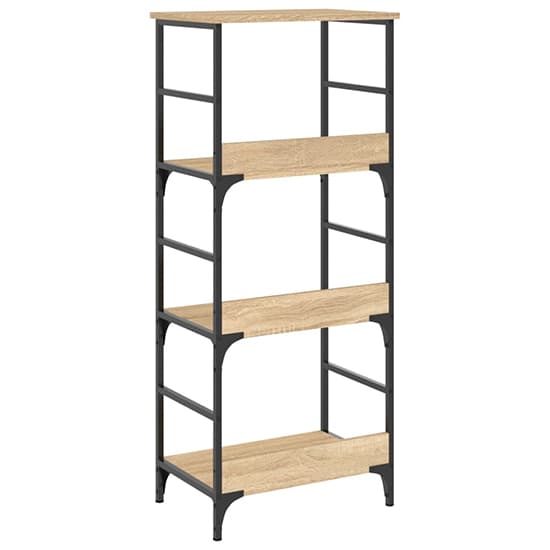 Izola Wooden Bookshelf With 3 Compartments In Sonoma Oak_5