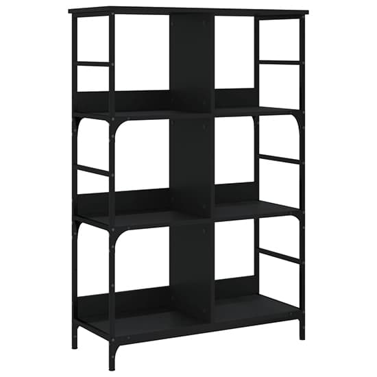 Izola Wooden Bookshelf With 6 Compartments In Black_2