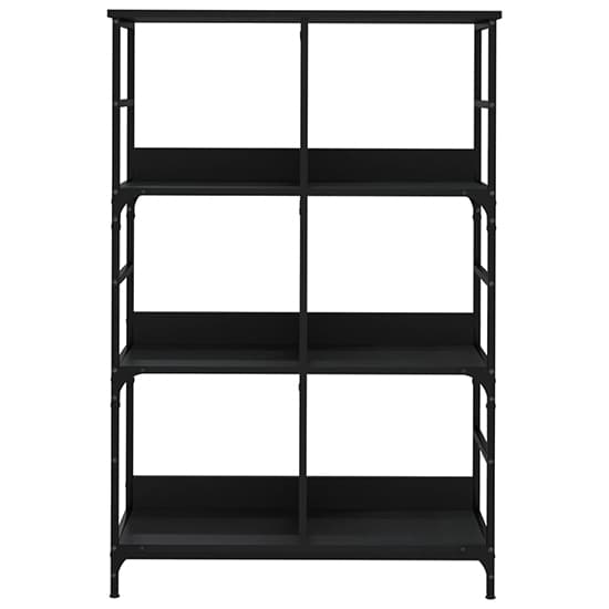 Izola Wooden Bookshelf With 6 Compartments In Black_3