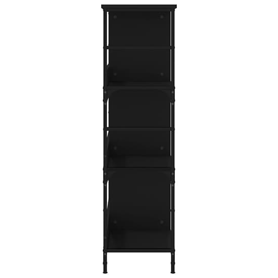Izola Wooden Bookshelf With 6 Compartments In Black_4