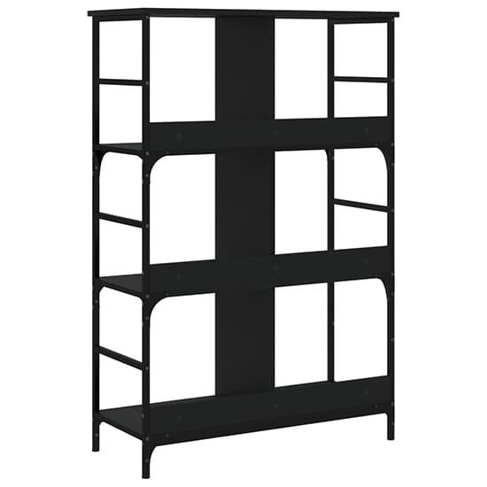 Izola Wooden Bookshelf With 6 Compartments In Black_5