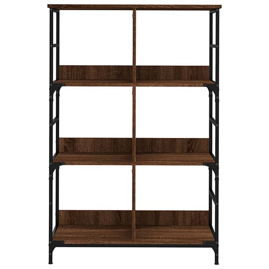 Izola Wooden Bookshelf With 6 Compartments In Brown Oak_3