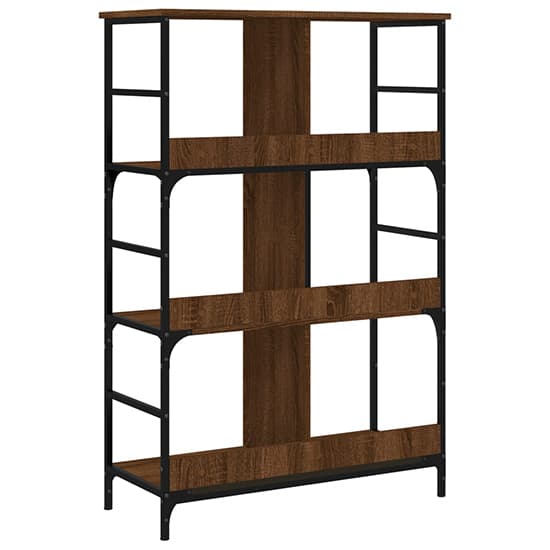 Izola Wooden Bookshelf With 6 Compartments In Brown Oak_5