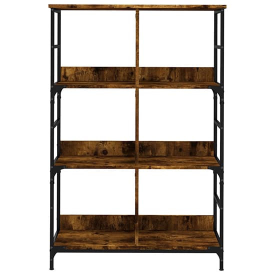 Izola Wooden Bookshelf With 6 Compartments In Smoked Oak_3