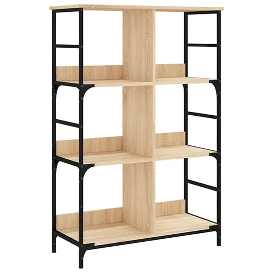 Izola Wooden Bookshelf With 6 Compartments In Sonoma Oak_2