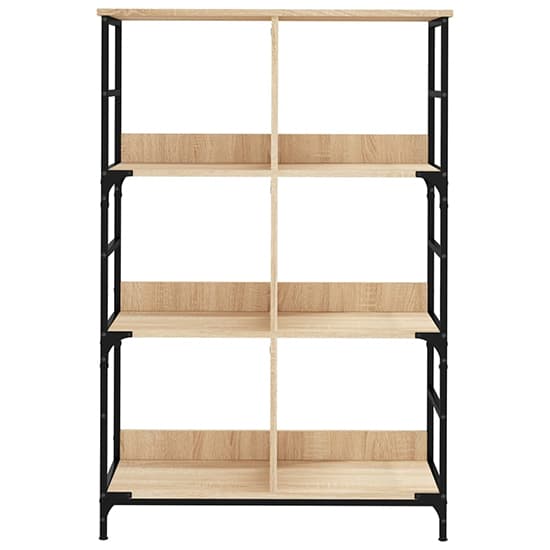 Izola Wooden Bookshelf With 6 Compartments In Sonoma Oak_3