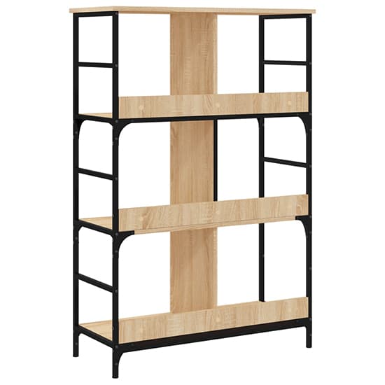 Izola Wooden Bookshelf With 6 Compartments In Sonoma Oak_5