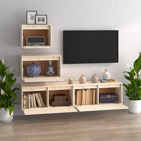 Jacarra Solid Pinewood Entertainment Unit In Natural_2